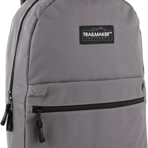 Trail maker Classic 17 inch Backpacks with Adjustable Padded Straps | School Backpacks for Girls, Boys (Grey)